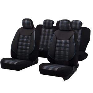 Set Huse Scaun Sport Negru-Albastru